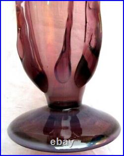 Vase cornet, goût Schneider en verre épais aux 3 couleurs, Art Nouveau / Déco