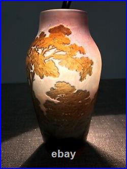 Vase en pâte de verre époque art nouveau signé Gallé XXème siècle