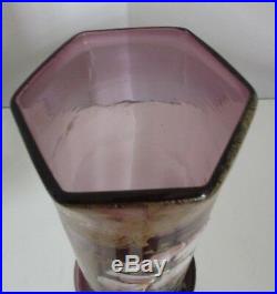 Vase en verre émaillé Legras modèle Rivoli Art Nouveau 1900 Décor Pavots