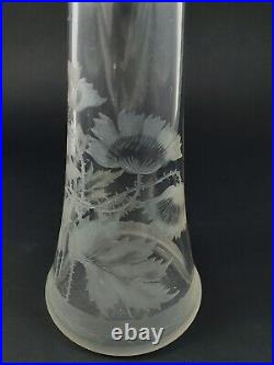 Vase en verre et argent massif d'époque Art Nouveau Angleterre