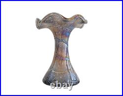 Vase en verre irisé veiné style Art Nouveau Bohême 1900 Kralik Poschinger Pallme