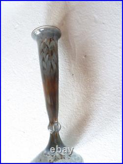 Vase marmoréen à décors de gerbes de blé argentées dans le gout de Daum, 1900,'s