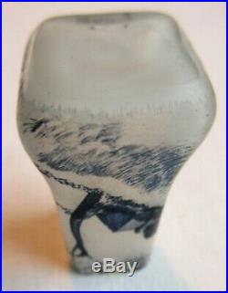 Vase miniature Art Nouveau pâte de verre émaillée signé C Vessière NANCY, 4 cm