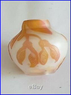 Vase miniature pâte de verre, Weis, Art Nouveau, XIXe
