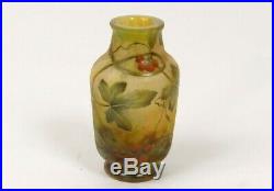 Vase pâte de verre Daum Nancy feuilles baies Art Nouveau XIXème siècle