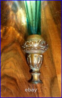Vase présentoir Verre fait main centre de table sur bronze Art Nouveau Murano