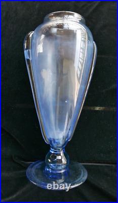 Vase verre 1900 soufflé 33 cm Daum Legras verre français art nouveau gallé