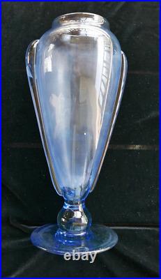 Vase verre 1900 soufflé 33 cm Daum Legras verre français art nouveau gallé