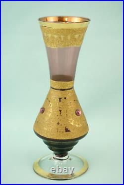 Vase verre BOEMIA violet améthyste or pur LIBERTY Art NOUVEAU 1800 XIX 1900