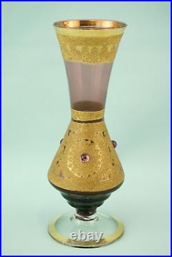 Vase verre BOEMIA violet améthyste or pur LIBERTY Art NOUVEAU 1800 XIX 1900