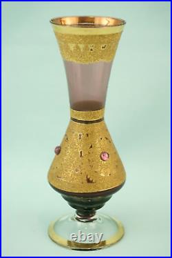 Vase verre BOEMIA violet améthyste or pur LIBERTY Art NOUVEAU 1800 XIX 1900