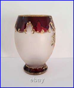 Vase verre émaillé de Bohême pré Art Nouveau / Jugendstil Josef Riedel 1890