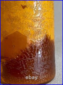 Vase verre multicouche dégagé à l'acide Pate Era Galle Daum Legras Art Nouveau
