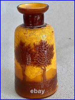 Vase verre multicouche dégagé à l'acide Pate Era Galle Daum Legras Art Nouveau