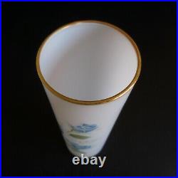 Vase verre opalin opaque vintage art nouveau déco 1920 fleur maison Japon N5035