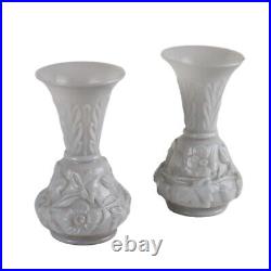 Vases Anciens Art Nouveau'800-'900 Verre Décorations Acanthe