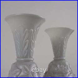 Vases Anciens Art Nouveau'800-'900 Verre Décorations Acanthe