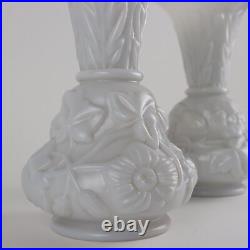 Vases Anciens Art Nouveau'800-'900 Verre Décorations Acanthe