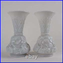 Vases Anciens Art Nouveau'800-'900 Verre Décorations Acanthe