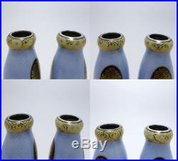 Vases en Argent 935 Guilloche emaille 1900 1930 Silver guilloche enamelled