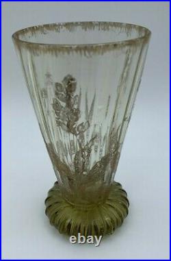 Verre A Vin Ambre Cristallerie E Galle Nancy Decor Floral Art Nouveau G6051