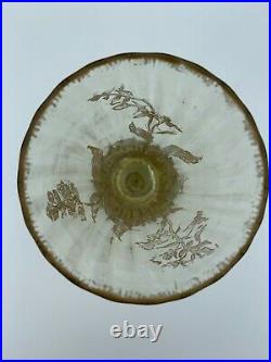 Verre A Vin Ambre Cristallerie E Galle Nancy Decor Floral Art Nouveau G6051