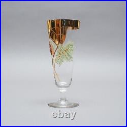 Verre à Bière Art Nouveau Noël Peinture Émail Branches de Sapin Pommes V. Min