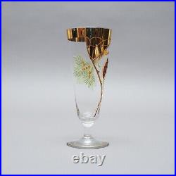 Verre à Bière Art Nouveau Noël Peinture Émail Branches de Sapin Pommes V. Min