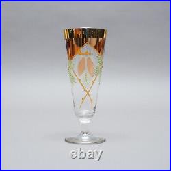 Verre à Bière Art Nouveau Noël Peinture Émail Branches de Sapin Pommes V. Min