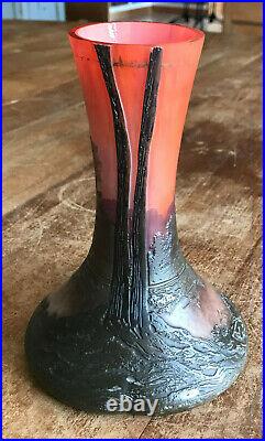 Verrerie d art N27 pied de lampe pâte de verre legras art nouveau